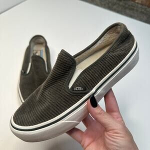 Vans Ultracush Kelp Green Corduroy Slip Ons